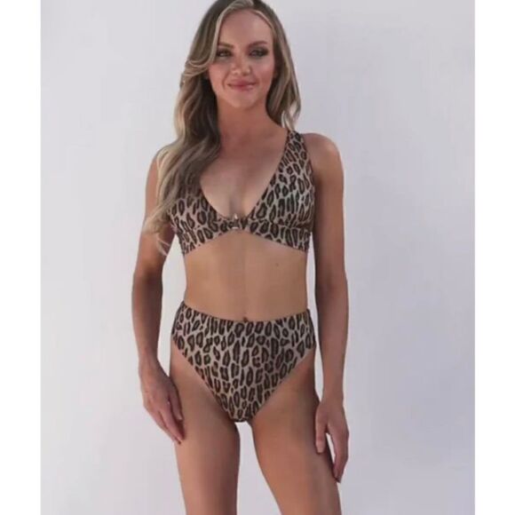 NWT Swiminista FABULOUS LEOPARD PRINT HR BIKINI BOTTOM NWT SIZE XL - Picture 1 of 6